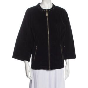 AMI Women's Black Corduroy Zip Front Jacket Size 3X